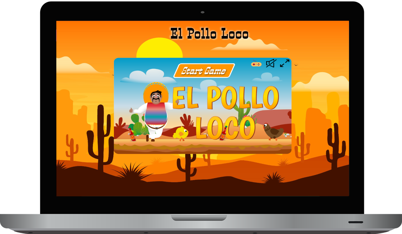 laptop with the el-pollo-loco project inside of it