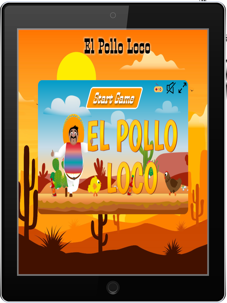 tablet with the el-pollo-loco project inside of it